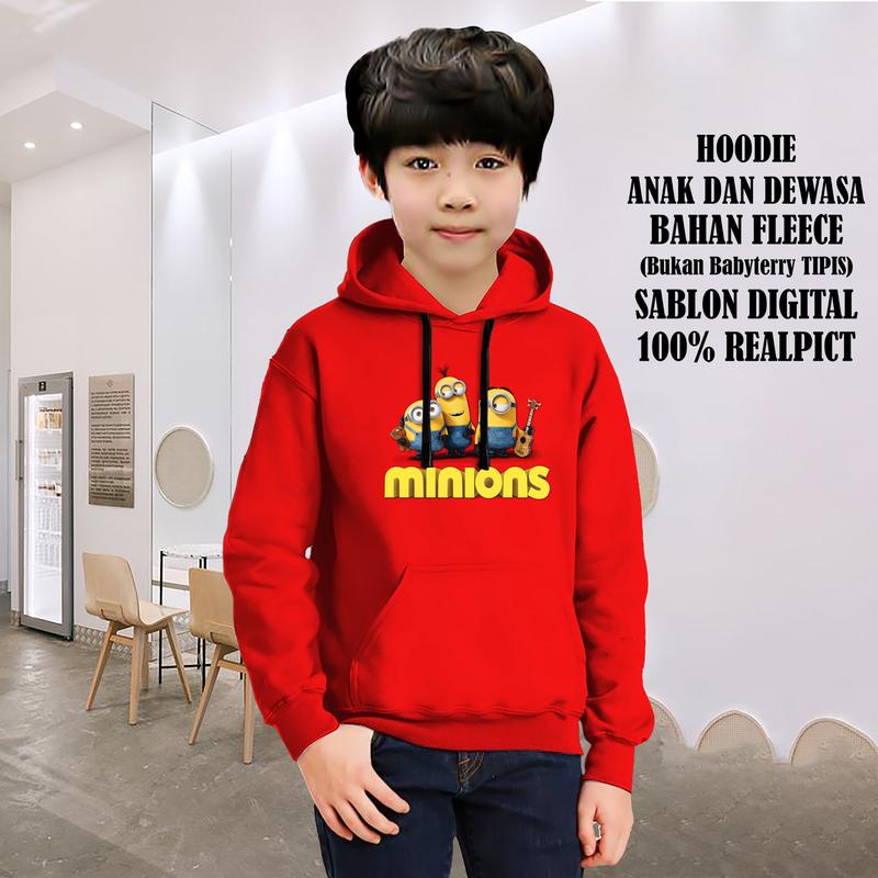 HOODIE ANAK SWEATER MINION UNTUK ANAK 2-10 TAHUN BISA COD KE250