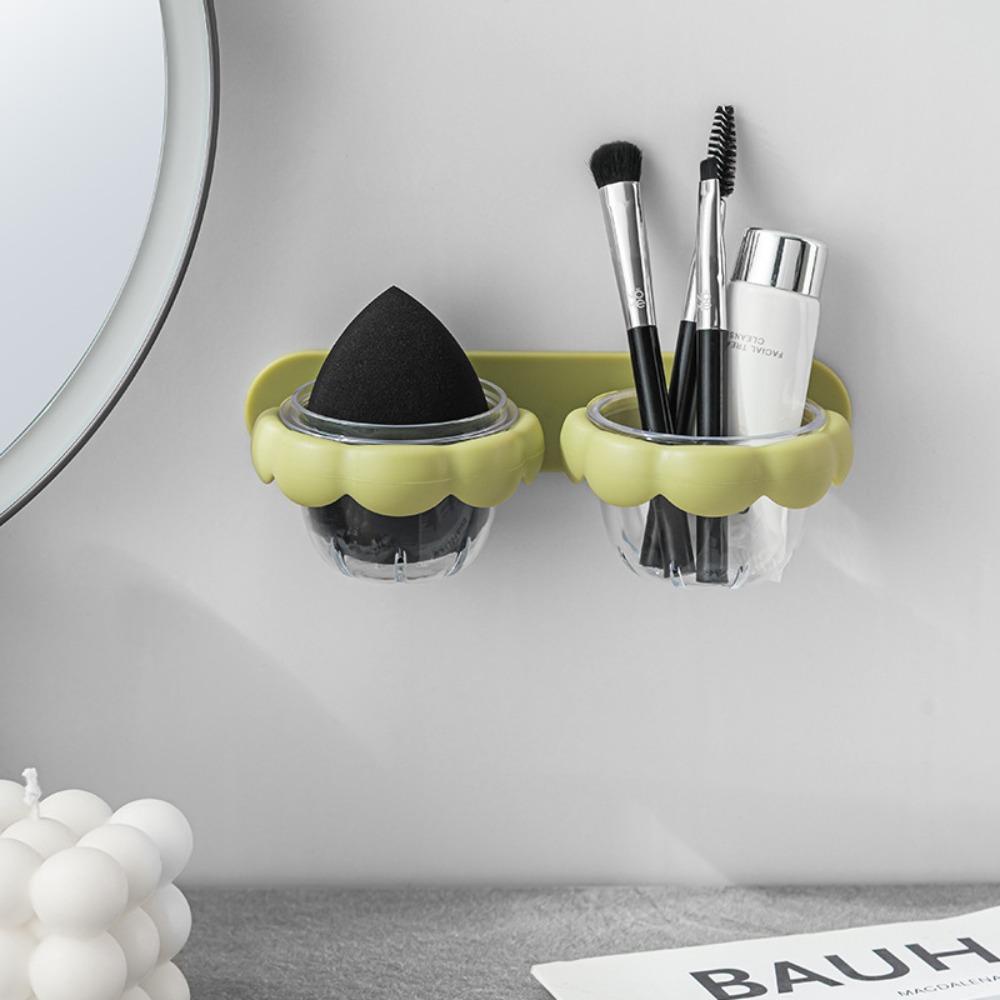 R-FLOWER Powder Puff Drying Holder Self-adhesive Wall Mounted Beauty Accessories Make Up Storage Shelf