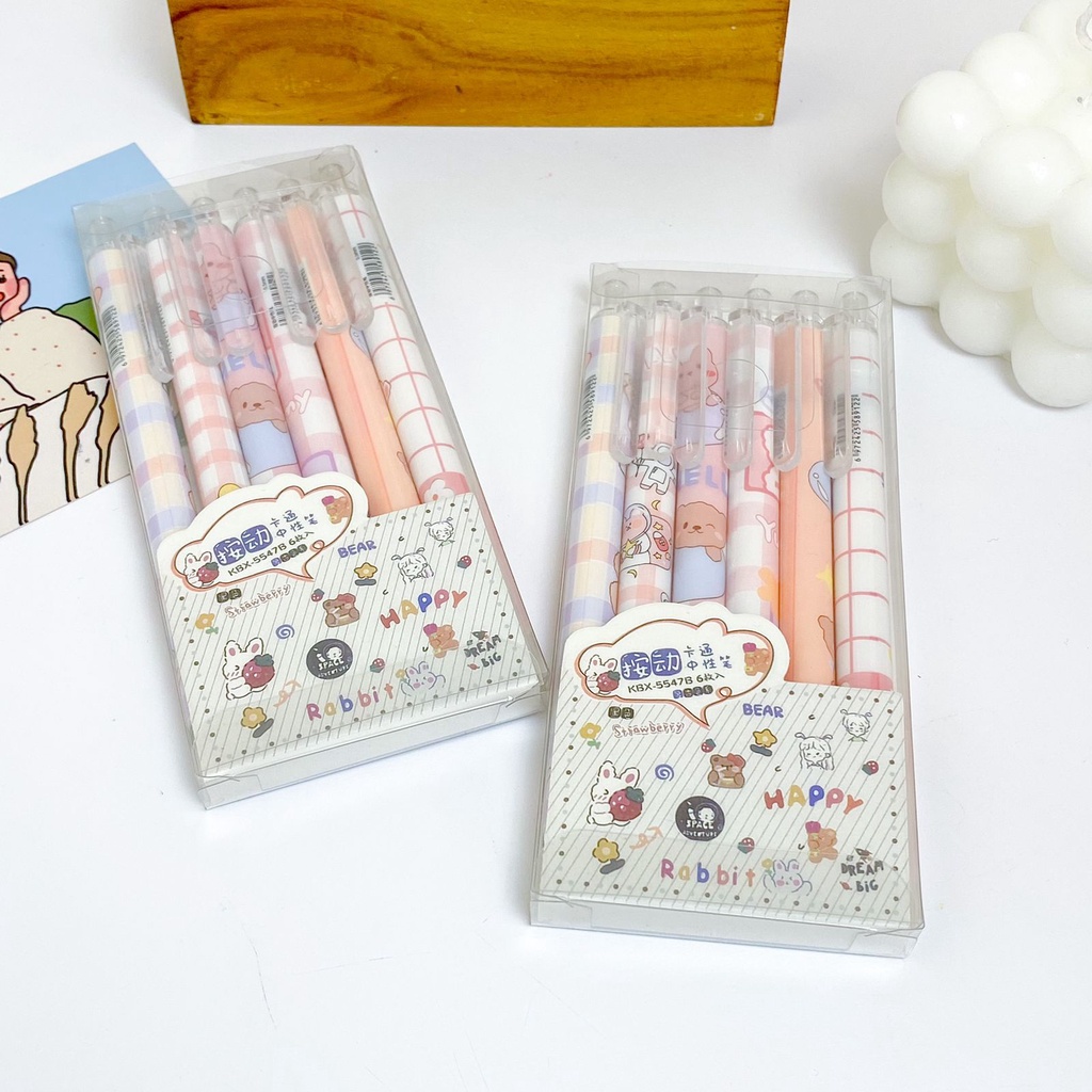 

READY GROSIRAN 6 PCS PULPEN CETEK MEKANIK 1 WARNA GAMBAR BERUANG / TEDDY BEAR CUTE UNIK LUCU FANCY