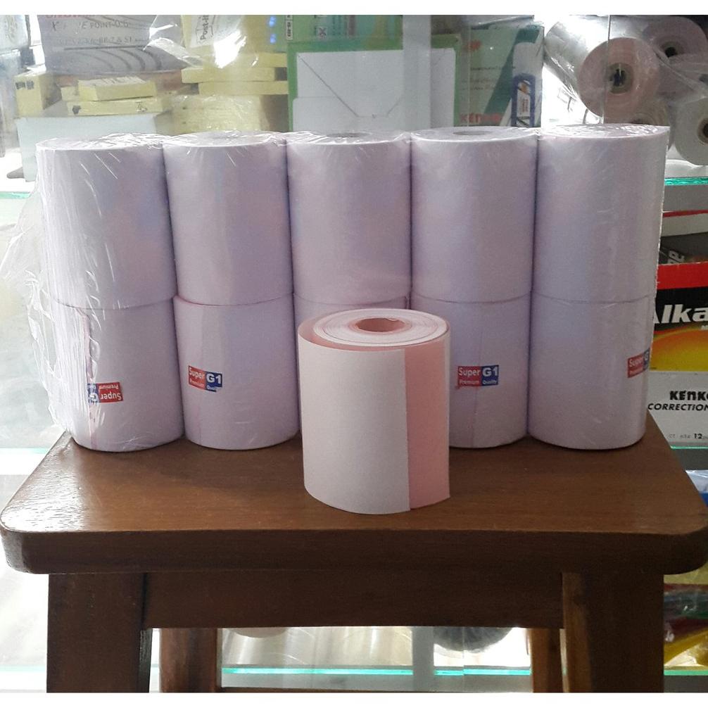 

KERTAS STRUK KASIR/THERMAL PAPER/KERTAS STRUK THERMAL/ROLLER KASIR 60 X 75 2 PLY (10 ROLL/PACK) TERLARISS...,,,,,