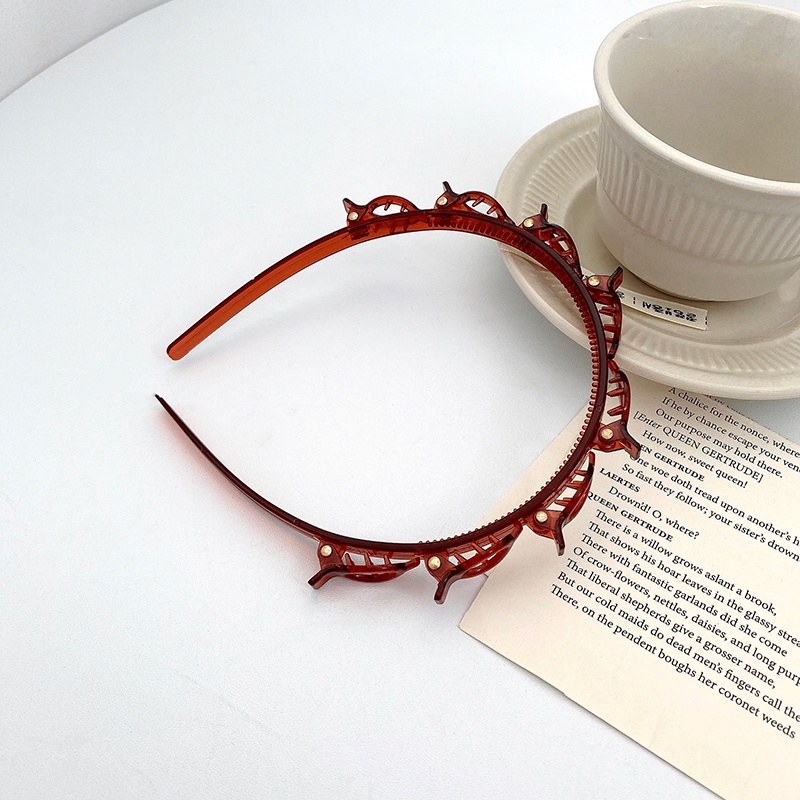 POKY - D6083 Jepit Rambut Gaya Korea / Bando Jepit Multi B758 / Layer Hollow Double Bangs Hairstyle / Bando Jepit Rambut / Bando Fashion Korea