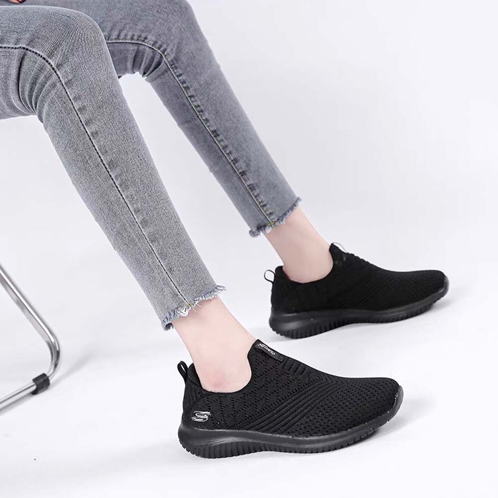 SKECHERS sepatu sneakers wanita tanpa shoes wanita slip sepatu kasual lari