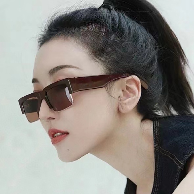 Kacamata Hip Hop Half Frame Metal Setengah Bingkai Untuk Wanita Pria Perlindungan UV