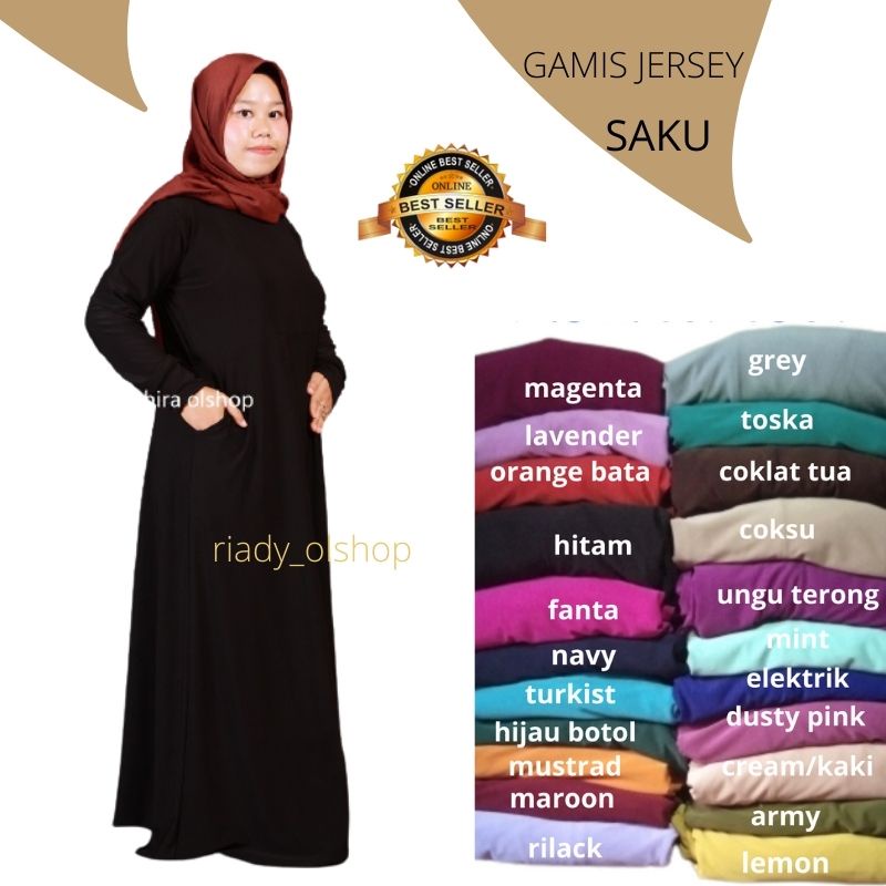 Gamis Polos Jersey Jumbo XXL. by ratifa collection.