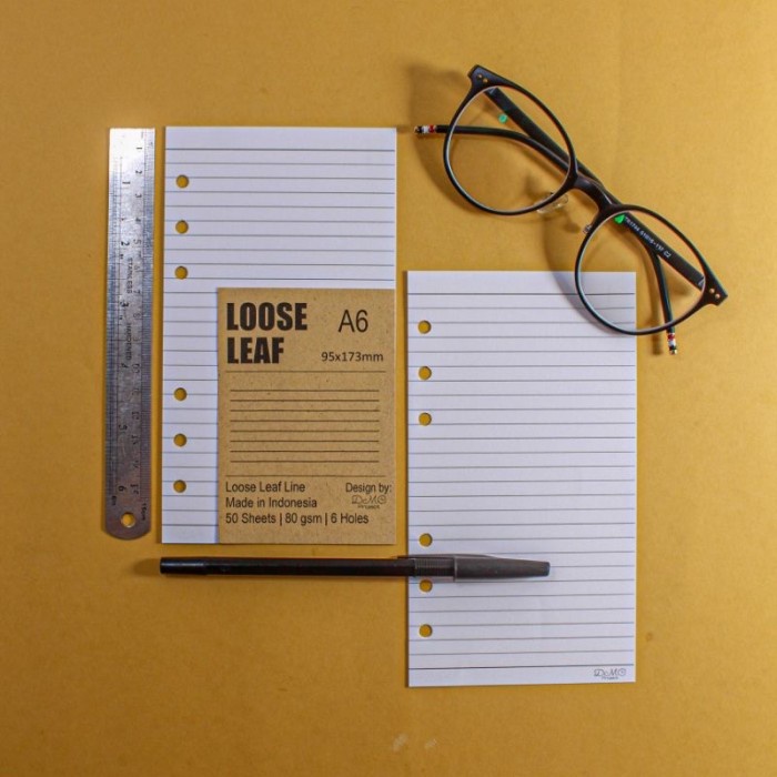 

LOOSE LEAF A6 RING 6 KERTAS REFILL ISI BINDER BUKU CATATAN AGENDA