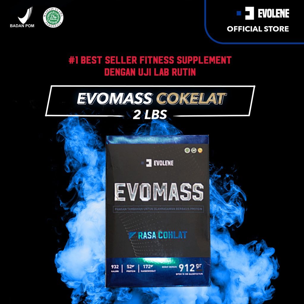 EVOMASS GAINER GAINER 912 Gram gr (2lbs) BPOM HALAL MUI EVOMAS GAINER EVOLENE SUSU MAS PRO GEINER PROTEIN EVOLEN EVOLENE EVOLINE EVOLIN COKLAT / HAZELNUT / VANILA VANILLA ICE CREAM EVOMESS EVOMES EVOMAAS EVOMAS EVO MASS