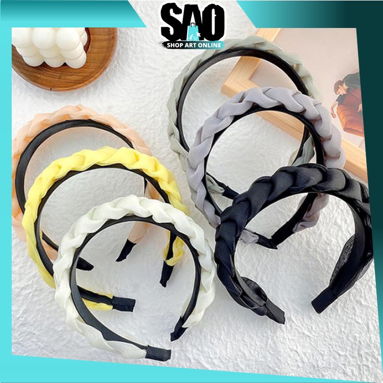 SAO - B5643 Bando Kepang Satin Wanita / Bandana Kepang Scrunchie / Bandana Kepang Satin Korea Scrunc