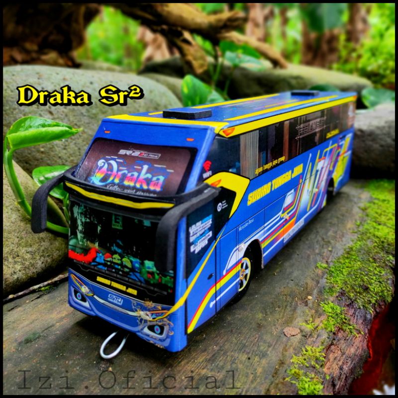 Mainan Miniatur Bus Telolet Basuri Full Lampu