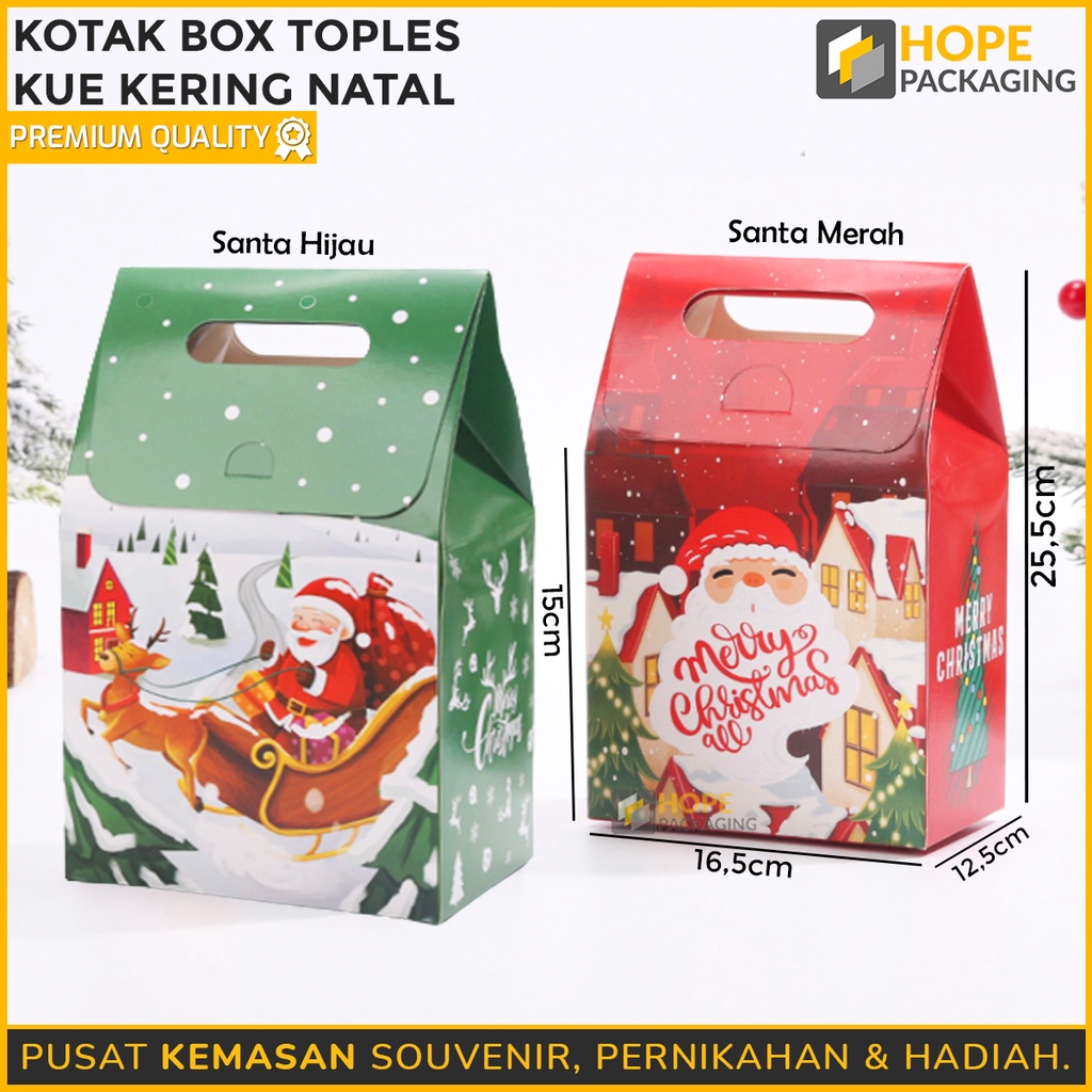 Dus Jinjing Hampers Natal Box Toples / Kotak Kue Kering Packaging