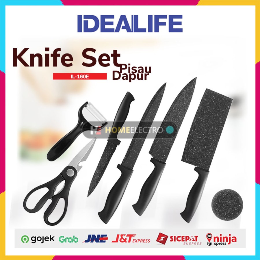 Perlengkapan Pisau Dapur IDEALIFE IL-160E Knife Set