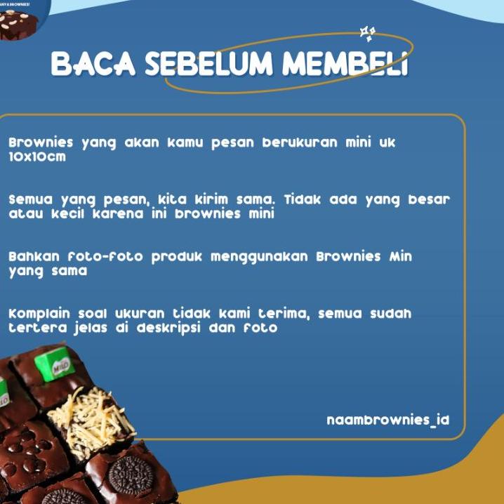 

( NA'AM ) KUE BROWNIES FUDGE PANGGANG MINI DARK COKLAT CUSTOM HURUF 10X10cm ISI 9 POTONG ko