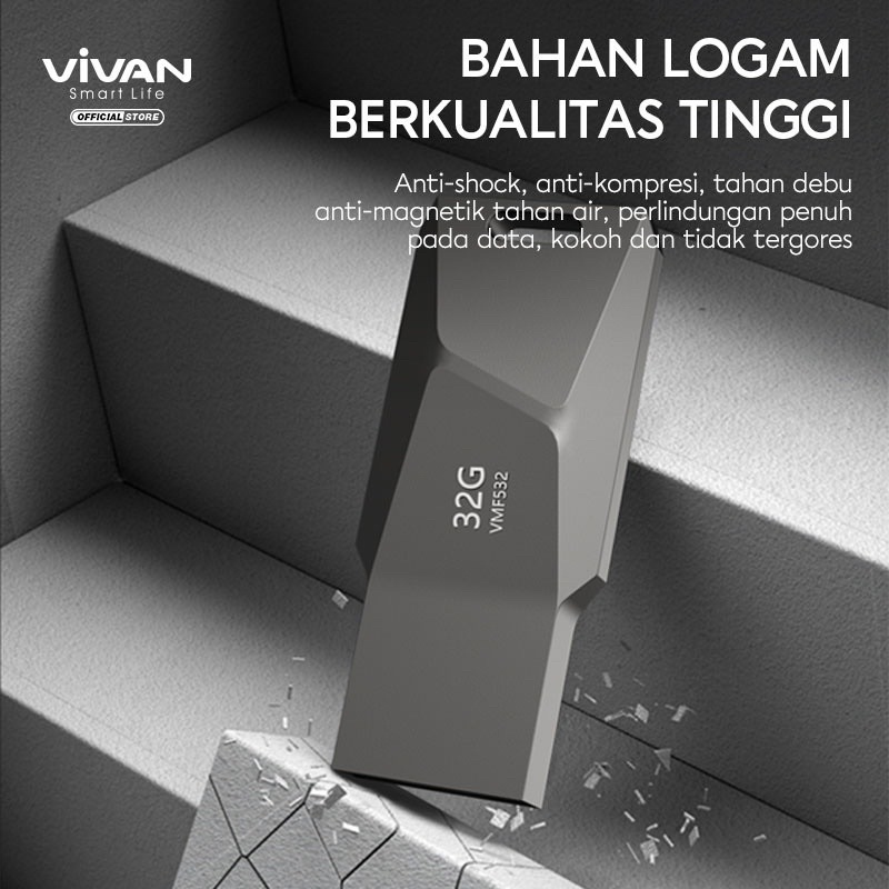 VIVAN Flashdisk VMF516 (16GB) / VMF516 (32GB) USB 3.0 High Speed VMF516/VMF532 - Garansi Resmi 1 Tahun