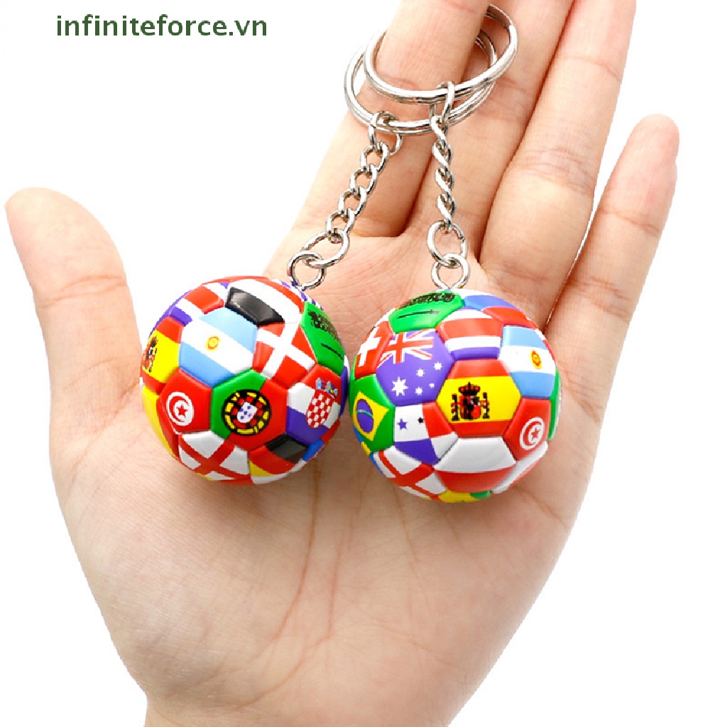 [INVN] Simulasi Sports Football Pendant Keychain Thirty-two Country Ball Flag Gantungan Kunci Untuk Tas Mobil Ransel Aksesoris Hadiah [VN]