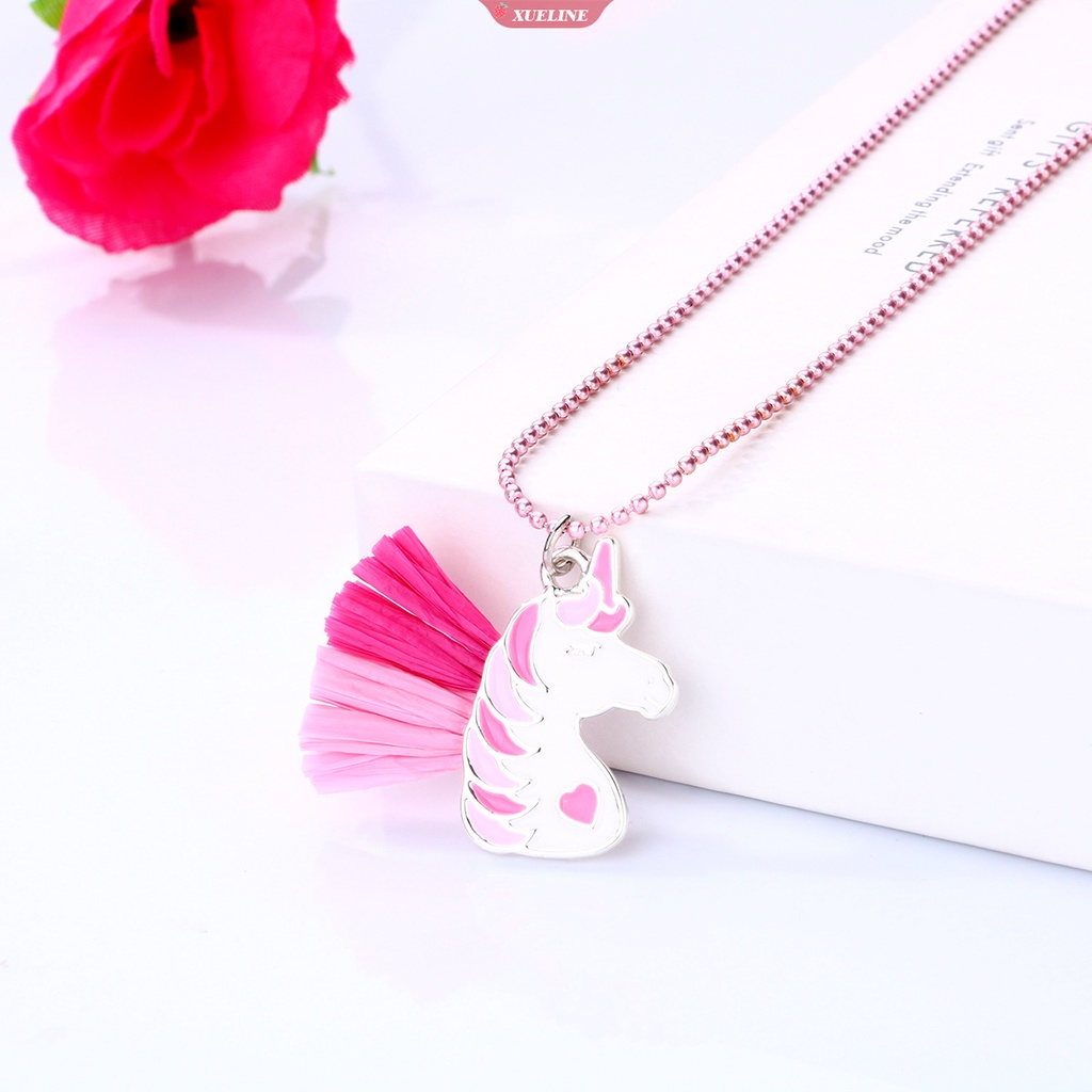 Kalung Liontin unicorn Lucu Mini &quot;best, friend&quot; Kuda Lucu Persahabatan Kreatif souvenir Hadiah Ulang Tahun Anak [ZXL]