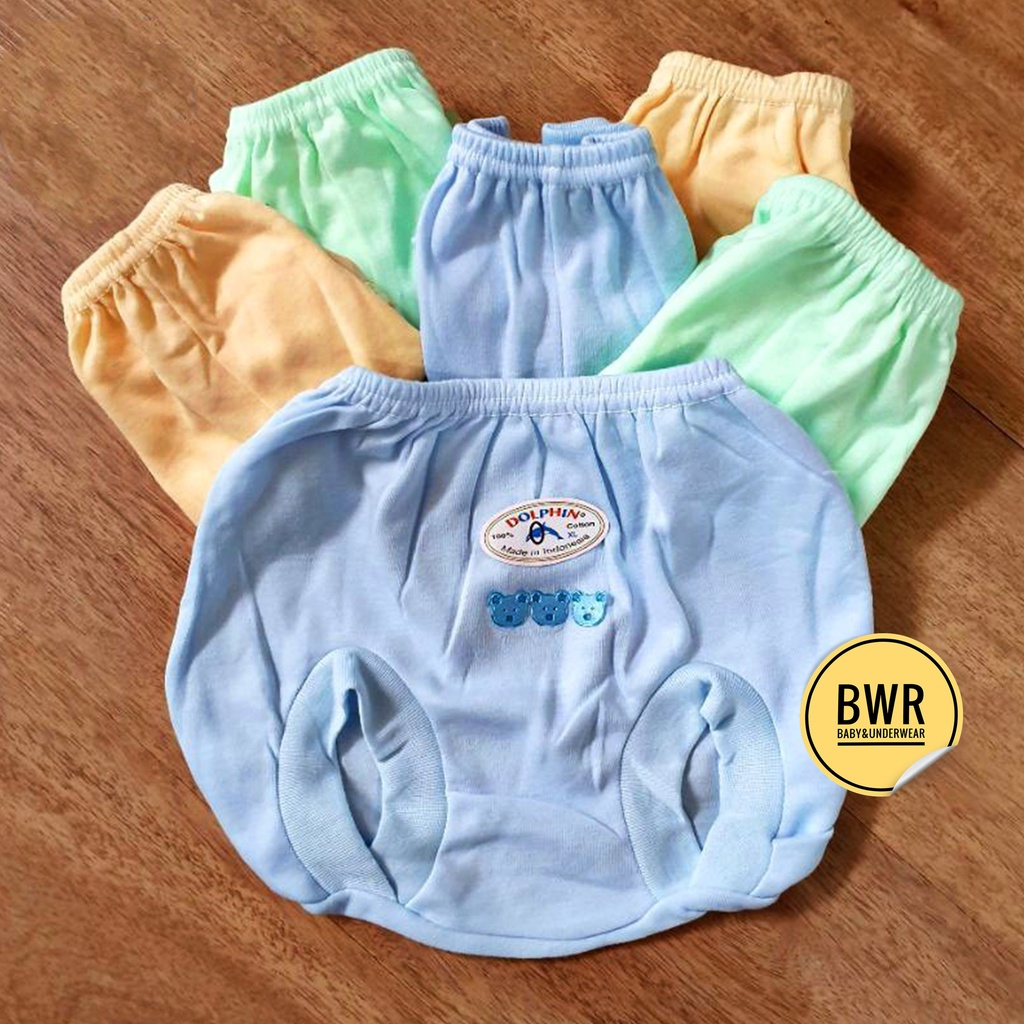 Celana POP Bulat Dolphin / Tisuka 3pc / 6pc Warna Celana Pop Bayi Termurah Warna Mix - Bwr