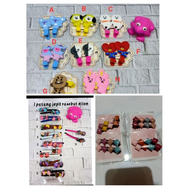 jepit rambut BTS K-Pop / jepit rambut nilon anak 1 pasang