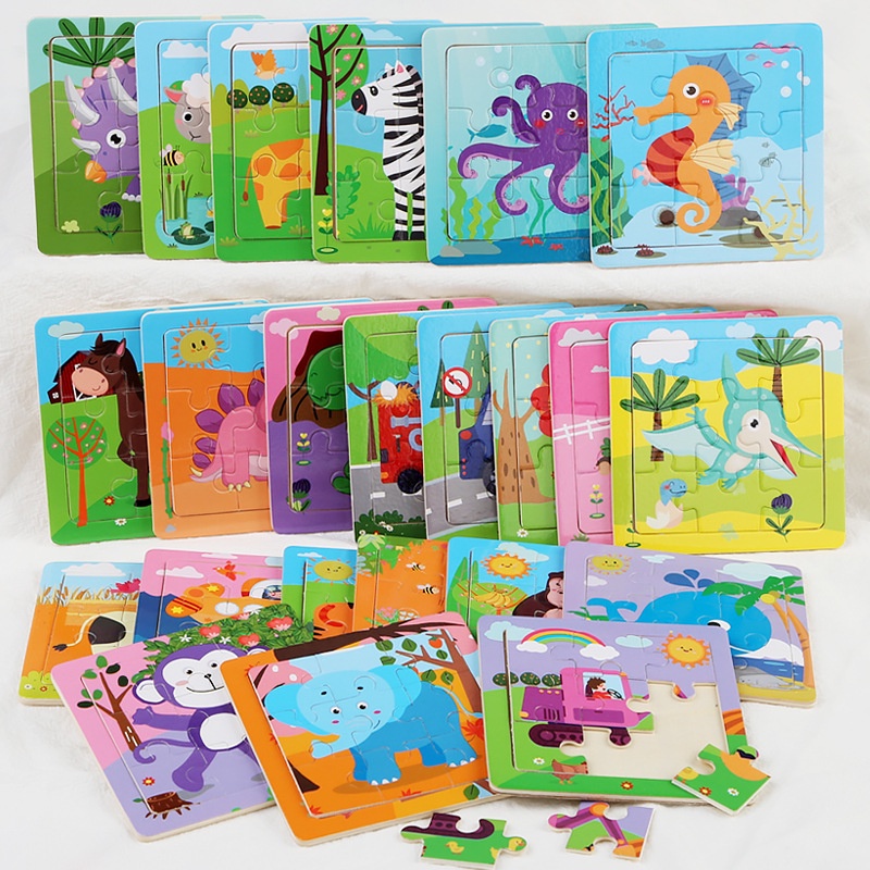 T&amp;Y Puzzle Kayu Anak Puzzle Anak Karakter Lucu Puzzle Anak Jigsaw Wooden Mainan Anak Edukasi