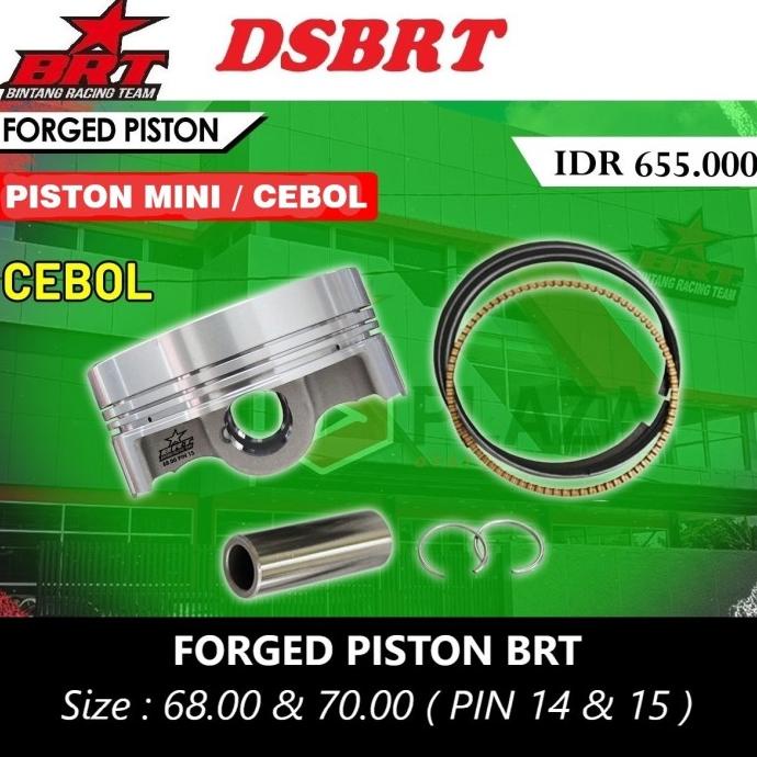 PISTON FORGED BRT FORGING 68 70 MM PIN 14 & 15 CEBOL MINI