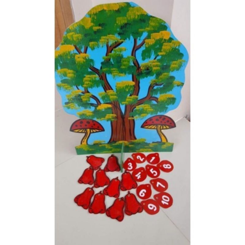 Mainan Edukasi Ape TK/Paud Mainan Kayu Pohon Hitung