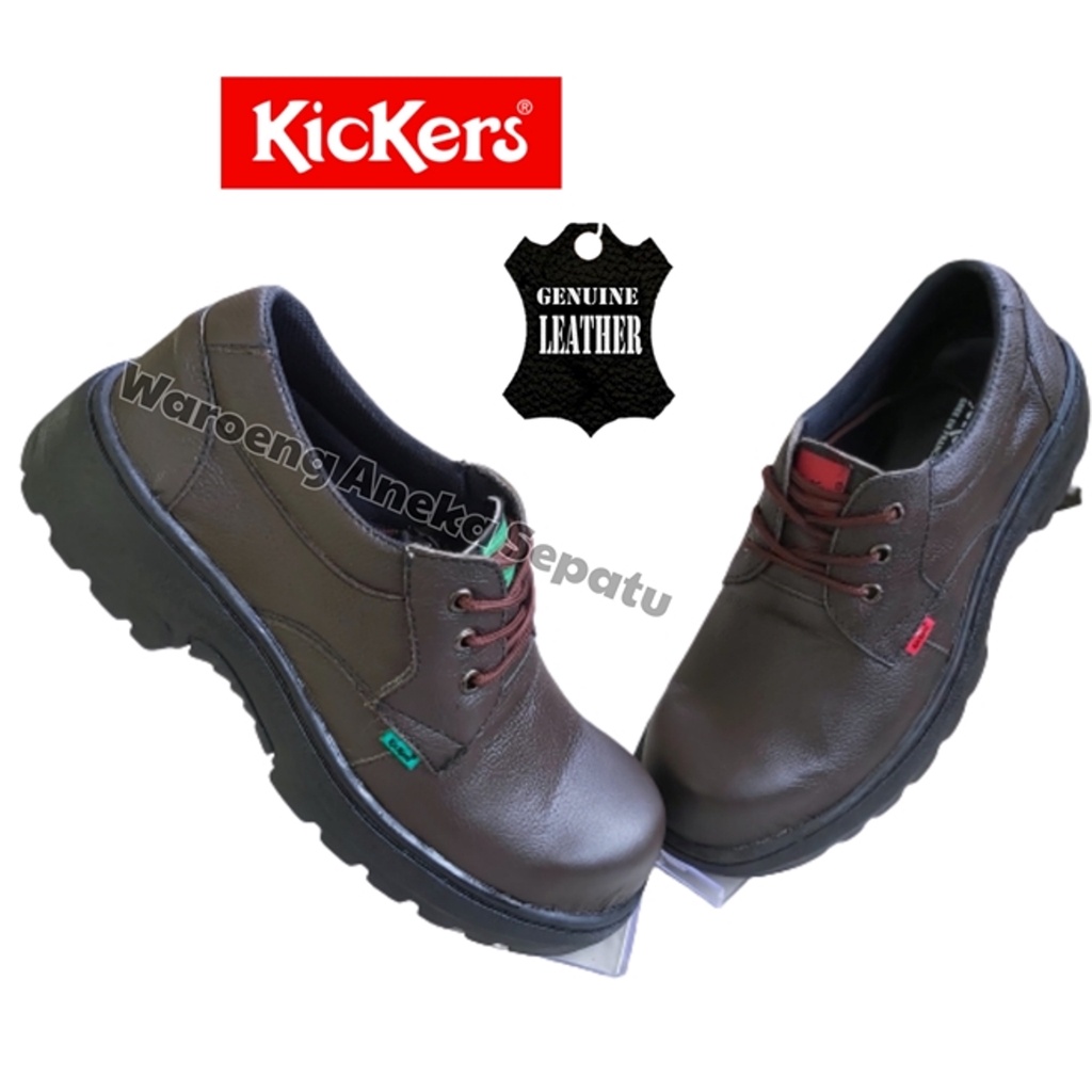 Jual Sepatu Boots Pendek Pria Kulit Asli Sepatu Safety Boots Kickers Komando Kerja Lapangan