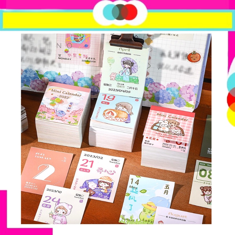 

Mini Calender 365 hari Kalender Kecil Lucu Dapat Dirobek dan Ditulis Mudah Dibawa Dekoratif Kalender Meja Kalender Saku