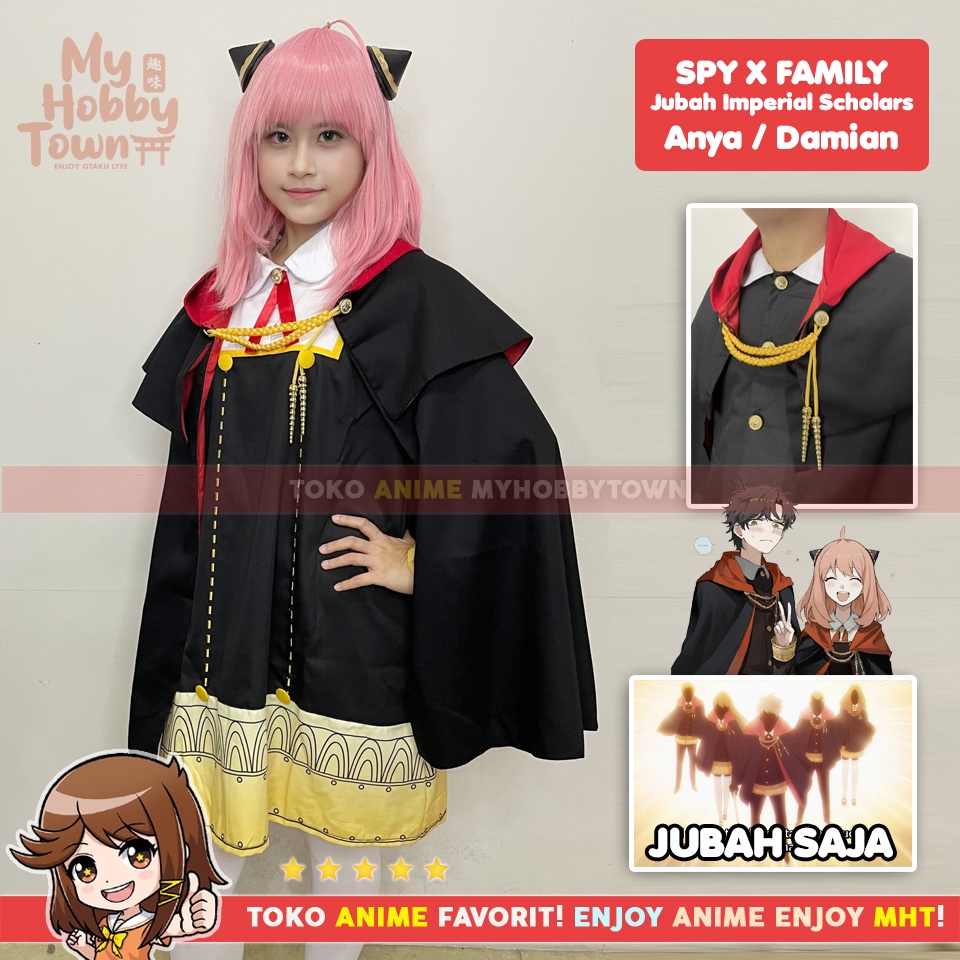 Jubah Imperial Scholar Anya Damian Kostum Cosplay Anime Spy X Family