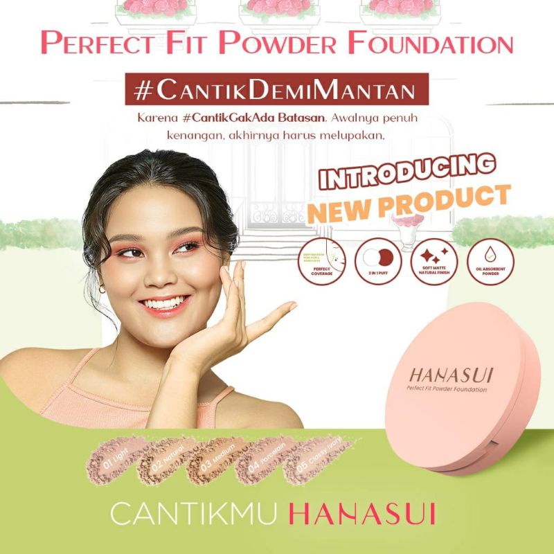 HANASUI Perfect Fit Powder Foundation 12,5gr | Bedak Padat