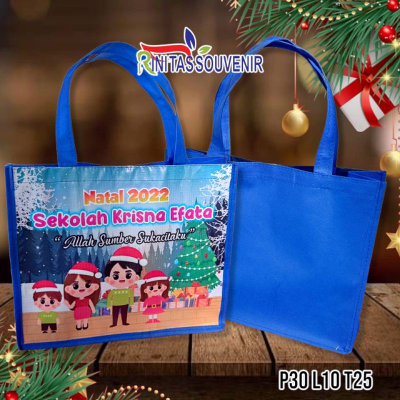 

Goodie Bag Natal Tas Natal - Tas Hampers Christmas Full Kain 30*10*25