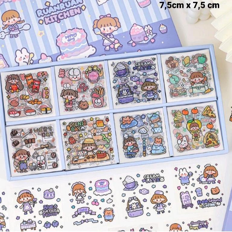 

(V-N7N☛) 10 Lembar Sticker (TANPA BOX) Aesthetic Lucu untuk Tumbler/Scrapbook/cangkir DIY Lucu paling laris