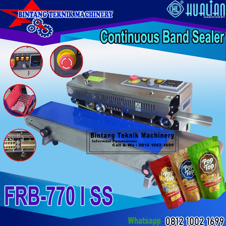 Jual Continuous Band Sealer FRB770I Hualian Horizontal Mesin Sealer