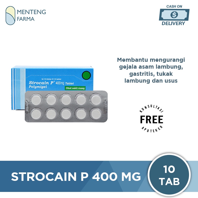 Strocain P 400 mg 10 Tablet - Obat Sakit Maag dan Asam Lambung