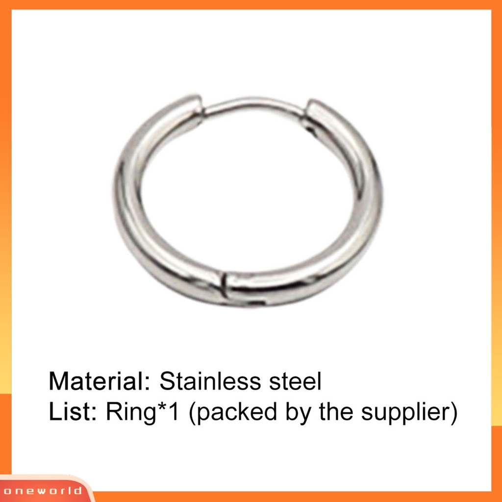 [WONE] 1pc Unisex Anting Hoop All-match Perhiasan Aksesori Tindik Bulat Anting Sederhana Untuk Belanja
