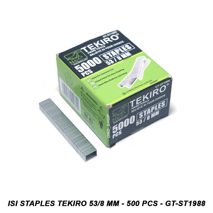 

Isi Staples Tekiro 53/8 MM - 500 pcs - GT-ST1988 onosh00 dijamin