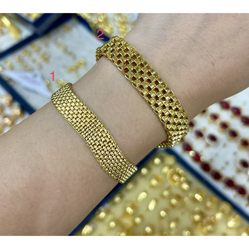 Fifi Fashion Gelang Lebar Fashion Terbaru Model Perhiasan Lapis Emas GL002