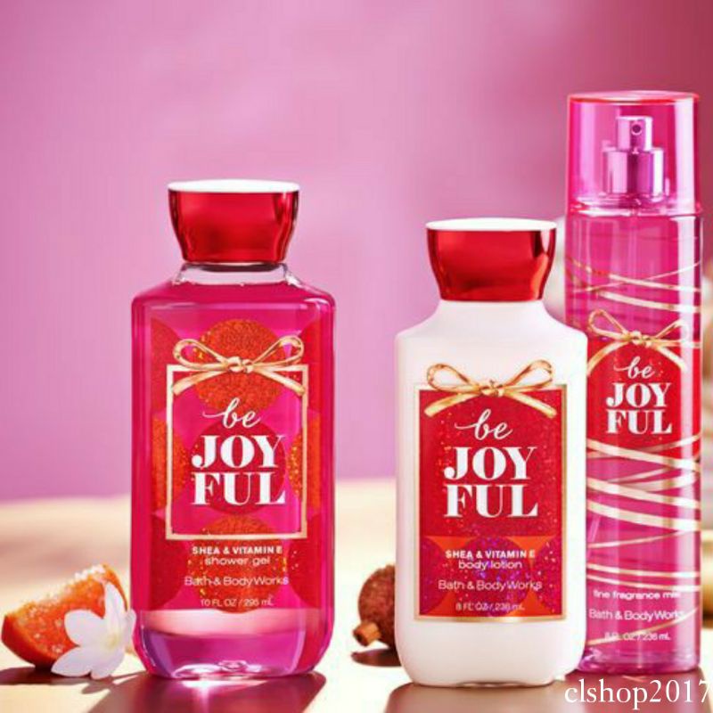 BATH &amp; BODY WORKS BBW RED GIFT SET BE JOYFUL SERIES MIST LOTION SHOWER GEL BODY CREAM HAND CREAM SHOWER GEL BODY CREAM LOTION MIST WASH WALLFLOWER ROOMSPRAY SCENTPORTABLE GENTLE GEL DEEP CLEANSING GENTLE FOAMING CREAMY LUXE