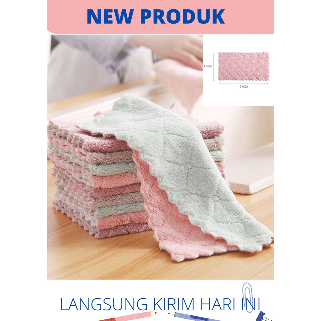 Kain Lap Piring Anti Minyak Microfiber Dapur cuci hand towel serbaguna