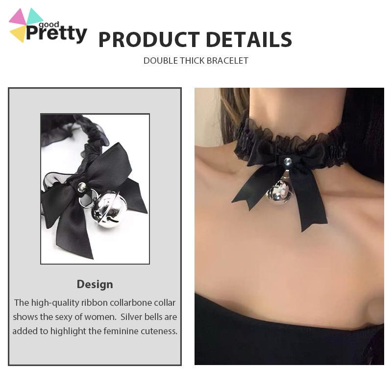 Choker Renda Kalung Lonceng Besar Fashion Korea Cosplay Gaya Aksesoris Wanita - PD