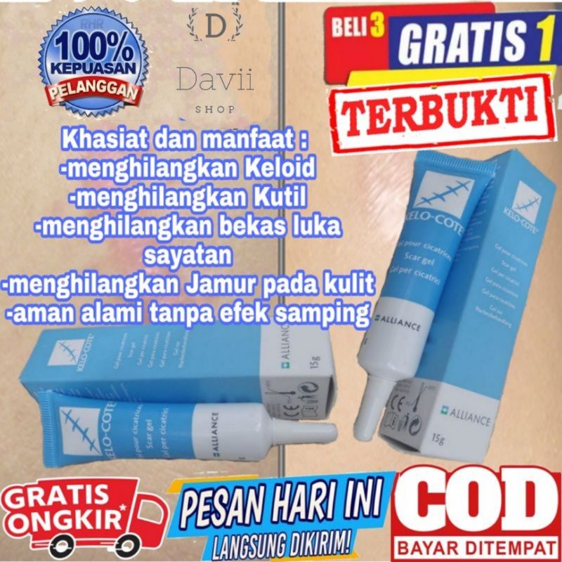 (Original) Promo Obat Herbal Keloid Salep Kulit Kelo Cote Gel 15 Gram Original Exp Lama Termurah