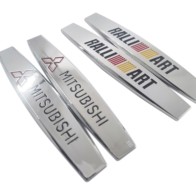 2x Metal RALLIART Mitsubishi Logo Mobil Auto Decorative Emblem Sticker Badge Decal Untuk Mitsubishi RALLIART