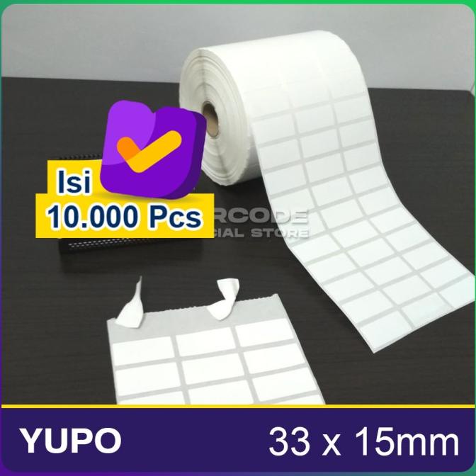 

LABEL BARCODE 33 X 15 (3 LINE) KERTAS STICKER LABEL YUPO 33x15