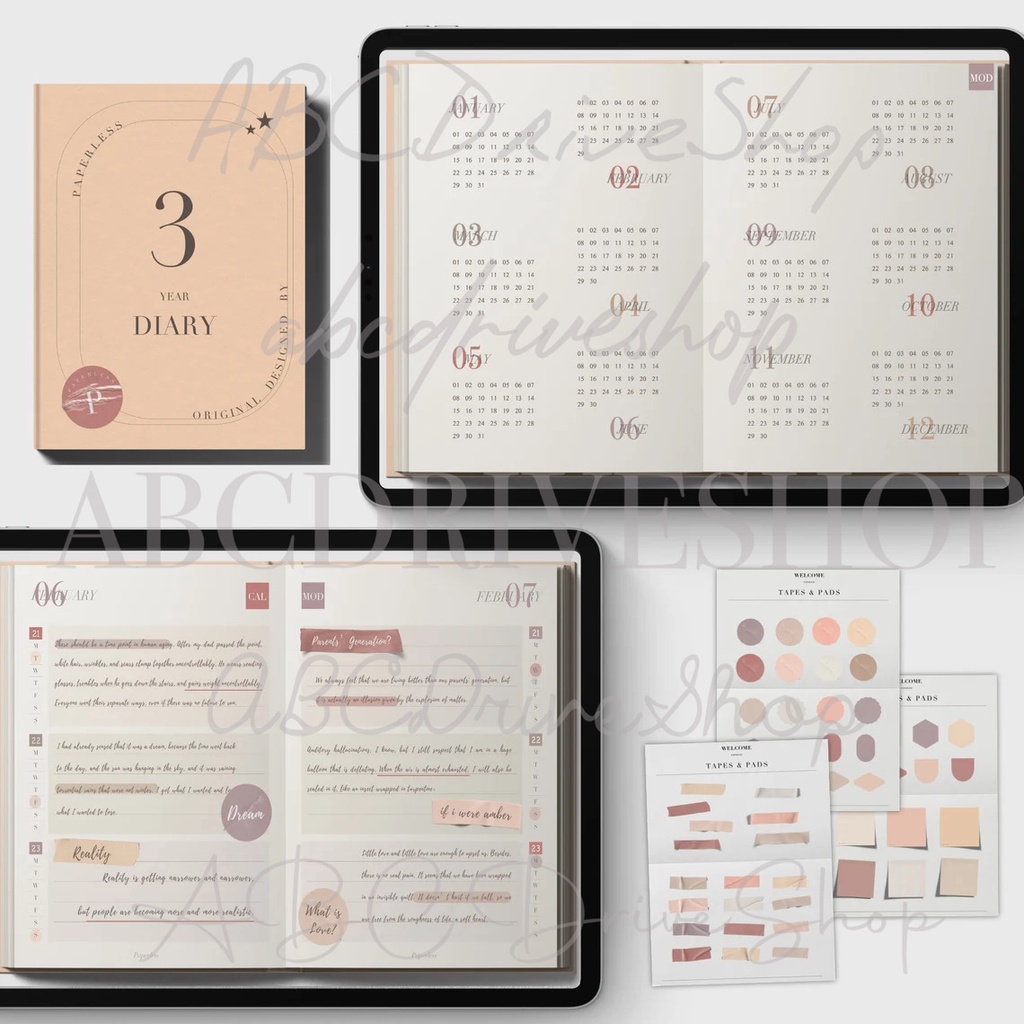 Digital Planner - Undated 3 Years Diary