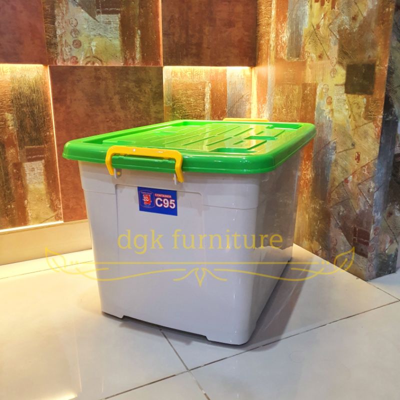 Kontainer Container Box Tutup Bertutup Plastik 95 Liter 95 Litre 95 L 95L TIDAK TRANSPARAN TEBAL