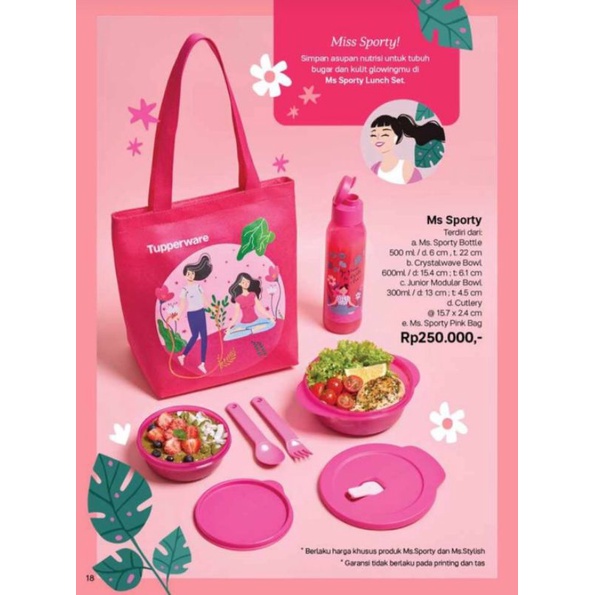 Tempat bekal/lunch set/ms girl/ms sporty Tupperware
