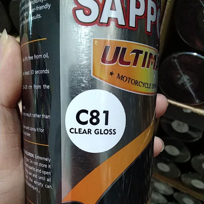 cat spray pilok pilox cat semprot sapporo ultimate saporo ultimate c81 clear gloss bening clear pernis gloss glossy mengkilap 400ml