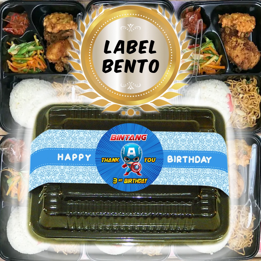 

CAPTAIN AMERICA - LABEL BENTO / LABEL AQIQAH / LABEL NASI BENTO ULTAH ULANG TAHUN