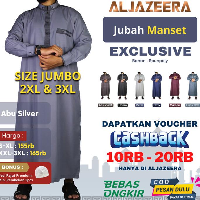Jubah Muslim Pria Saudi Dewasa Baju Gamis Pria Jumbo Size Xxl-Xxxl