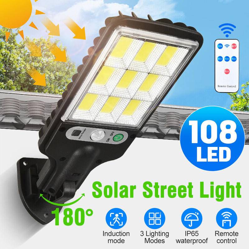 24h 3 Modes Solar LED Tenaga Surya Lampu Dinding Tahan Air Outdoor Taman Lampu Tembok Outdoor Light Remote Control Waterproof Solar Light