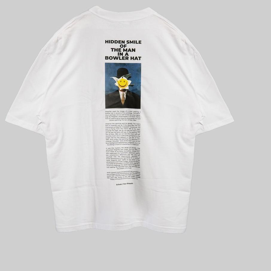 ☾ EXHALE T-SHIRT MANINSMILE WHITE OVERSIZED ㆊ