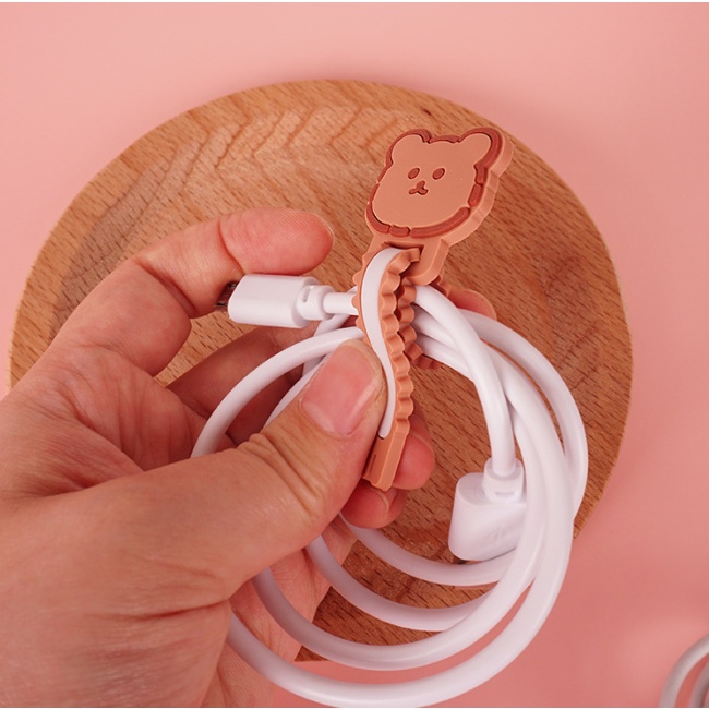 ❤ IJN ❤ CORD HOLDER 3D TEBAL PENJEPIT KLIP PENGIKAT KABEL CHARGER CARTOON KARAKTER