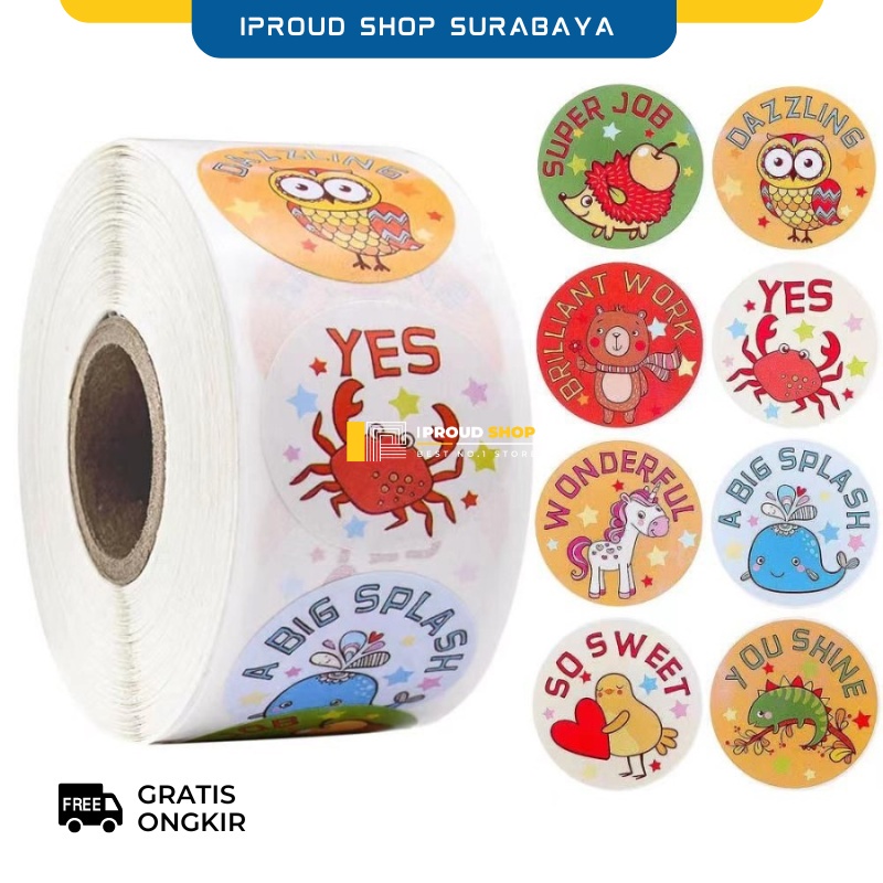 

Stiker Lucu Bulat Sudah di Cutting / Label Buat Reward Anak / MOTIF RANDOM